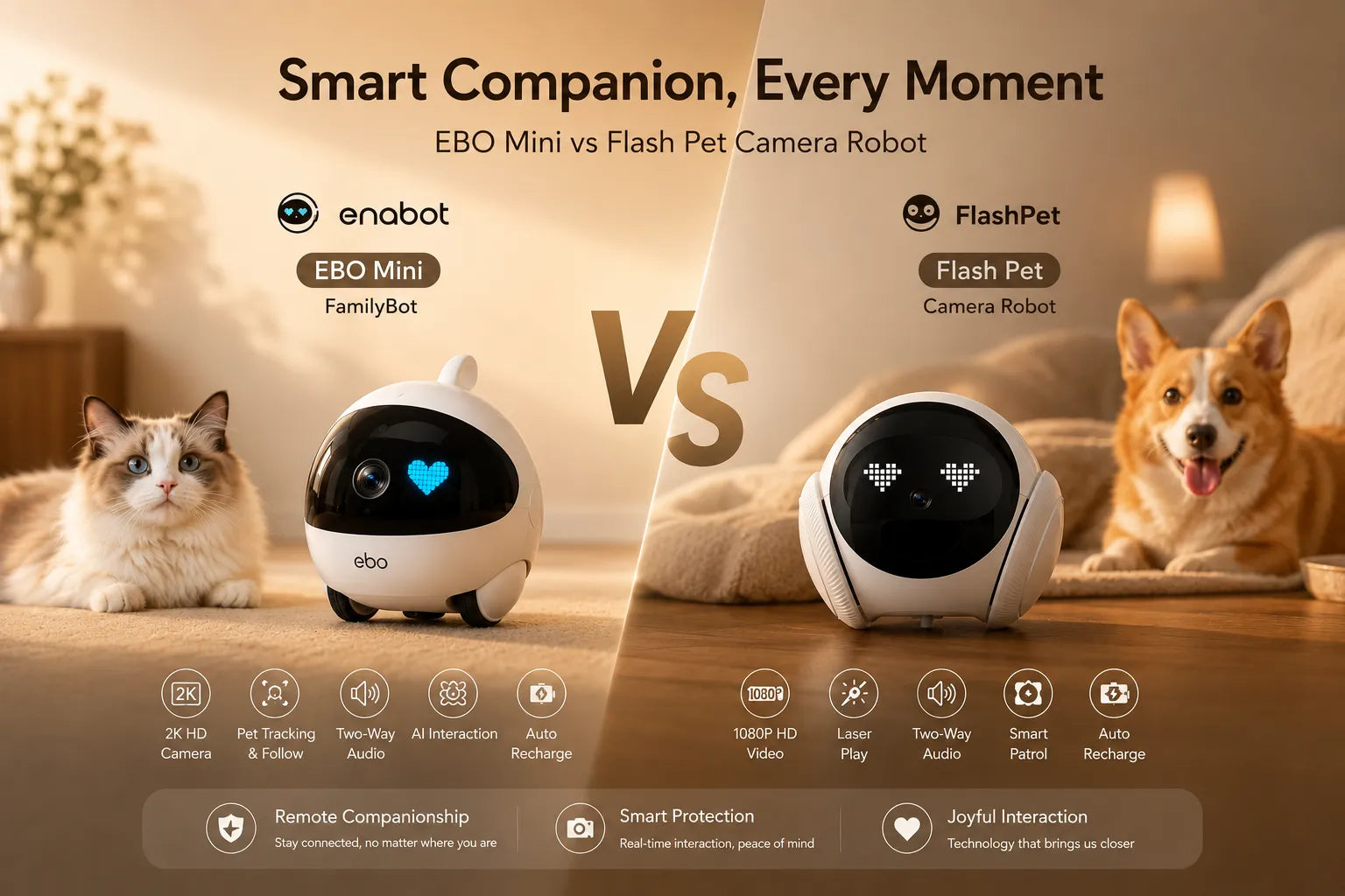 FlashPet vs Enabot: Which's the Best Pet Robot Camera for You?