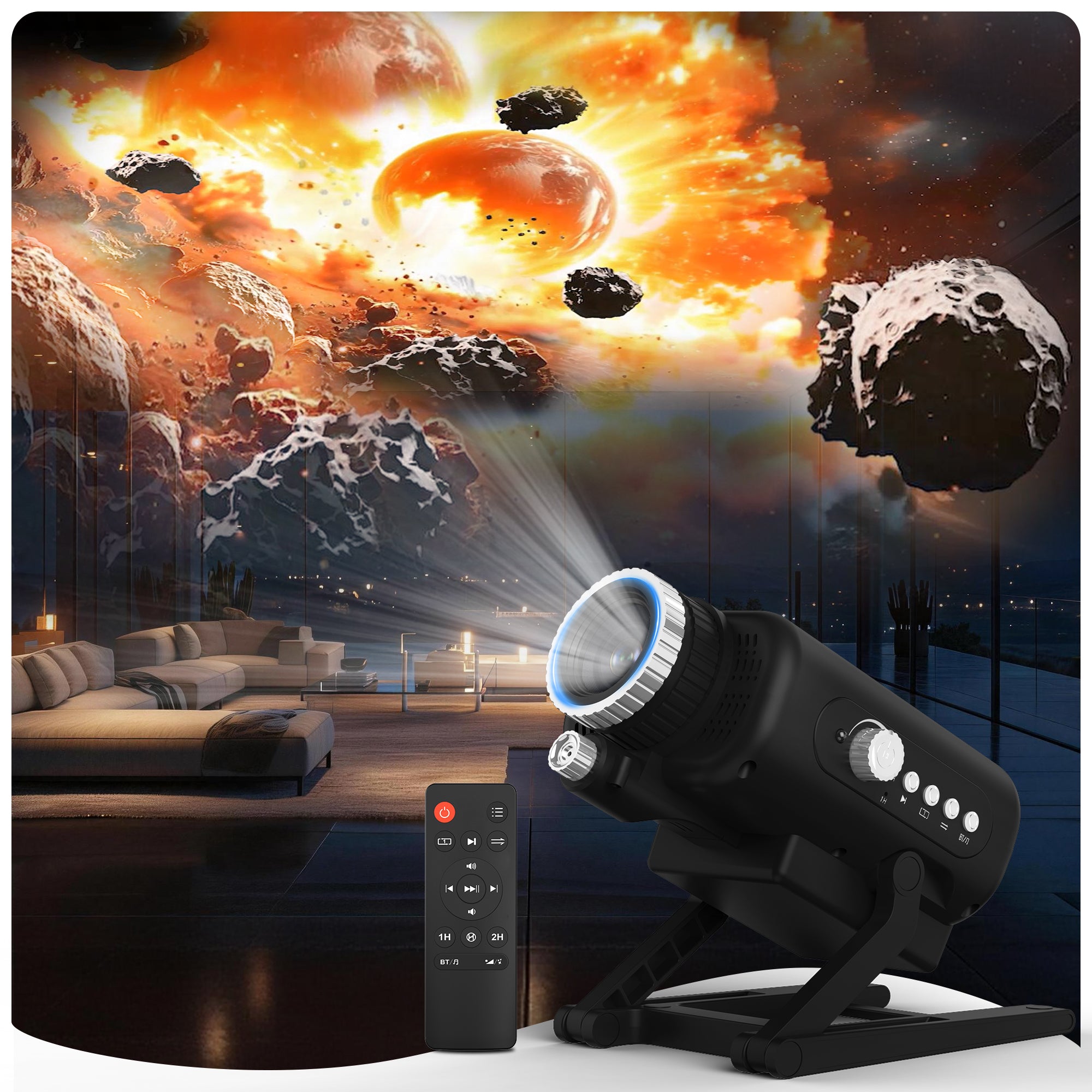 FlashPet 3D Galaxy Star Projector 3D02 – 60 Themes with Bluetooth & White Noise